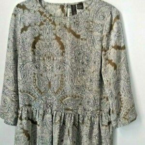 Petticoat Alley Semi-Sheer paisley peplum top